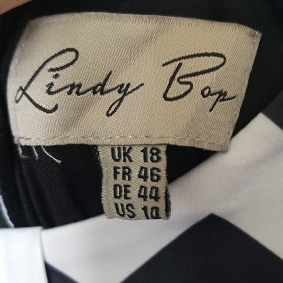 Jessie striking zig zag sleeveless dress size 14 lindy bop - Picture 7 of 8